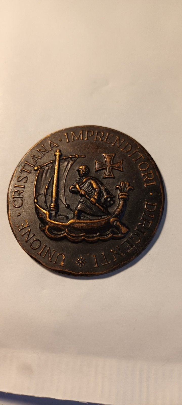 Italiaanse herdenkingsmunt 1967 - UCID, Ophalen of Verzenden, Brons, Buitenland