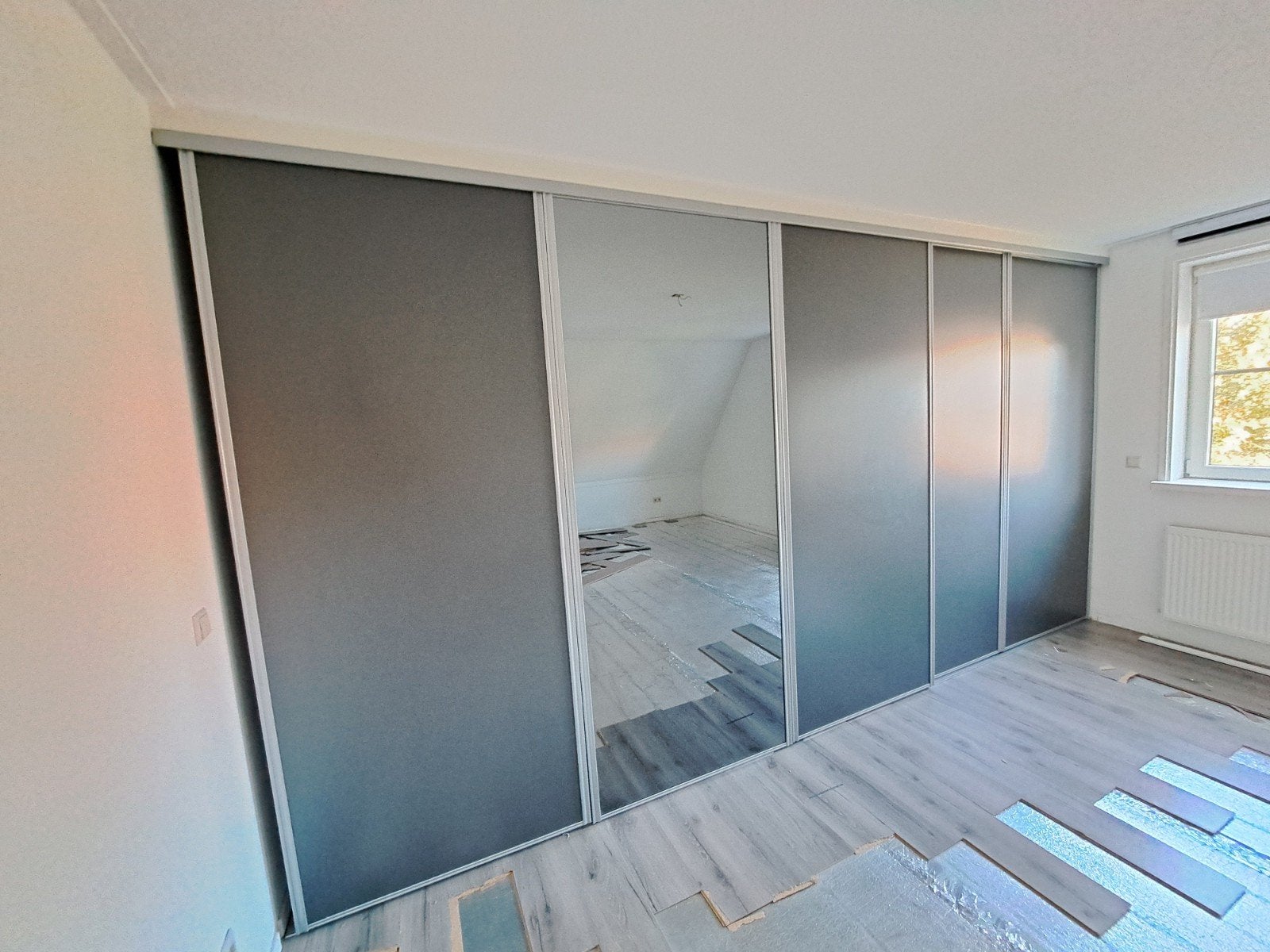 Schuifdeuren en spiegel, Ophalen, Overige materialen, Gebruikt, 200 cm of meer