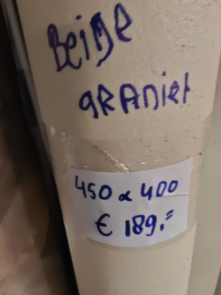 Coupon vinyl kleur beige graniet 450x400, Ophalen, 75 m² of meer, Beige, Nieuw