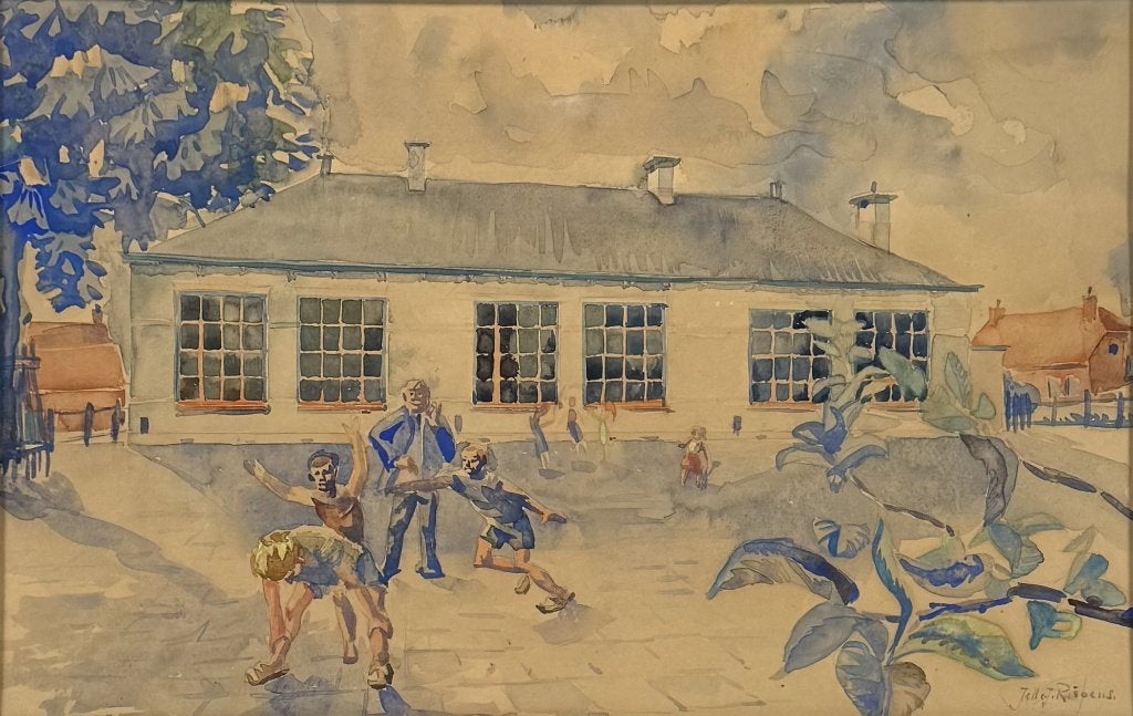 744. Aquarel, Jelle Rispens, ca. 1965, Ophalen of Verzenden