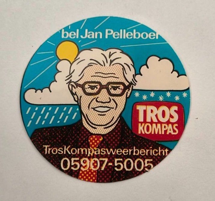 Sticker Bel Jan Pelleboer/Tros Kompas, Verzamelen, Ophalen of Verzenden, Zo goed als nieuw, Film, Tv of Omroep