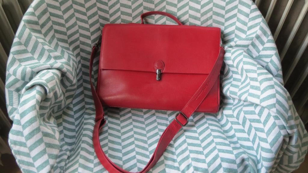 Aunts en Uncles, leren tas (laptoptas) Florence, 36x26x9cm, Verzenden, Zo goed als nieuw, Rood, Overige typen
