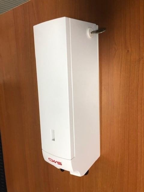 1431. Zeepdispenser / zeeppomp / foam / CWS, Ophalen, Zo goed als nieuw, Wit, Zeepdispenser/zeepbakje