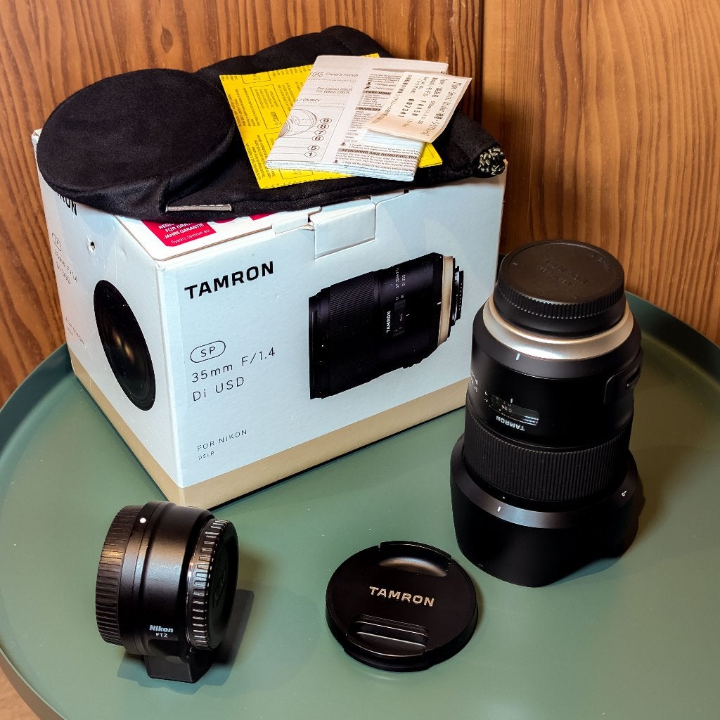 Tamron SP 35mm F/1.4 Di USD - Nikon F, Audio, Tv en Foto, Gebruikt, 35 mm, Beschermhoes/tas, Groothoeklens