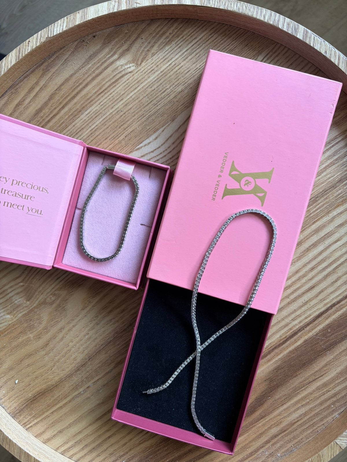 Vedder & Vedder Tilly Tennis Zilver Set – ketting + armband, Ophalen of Verzenden, Zo goed als nieuw, Zilver