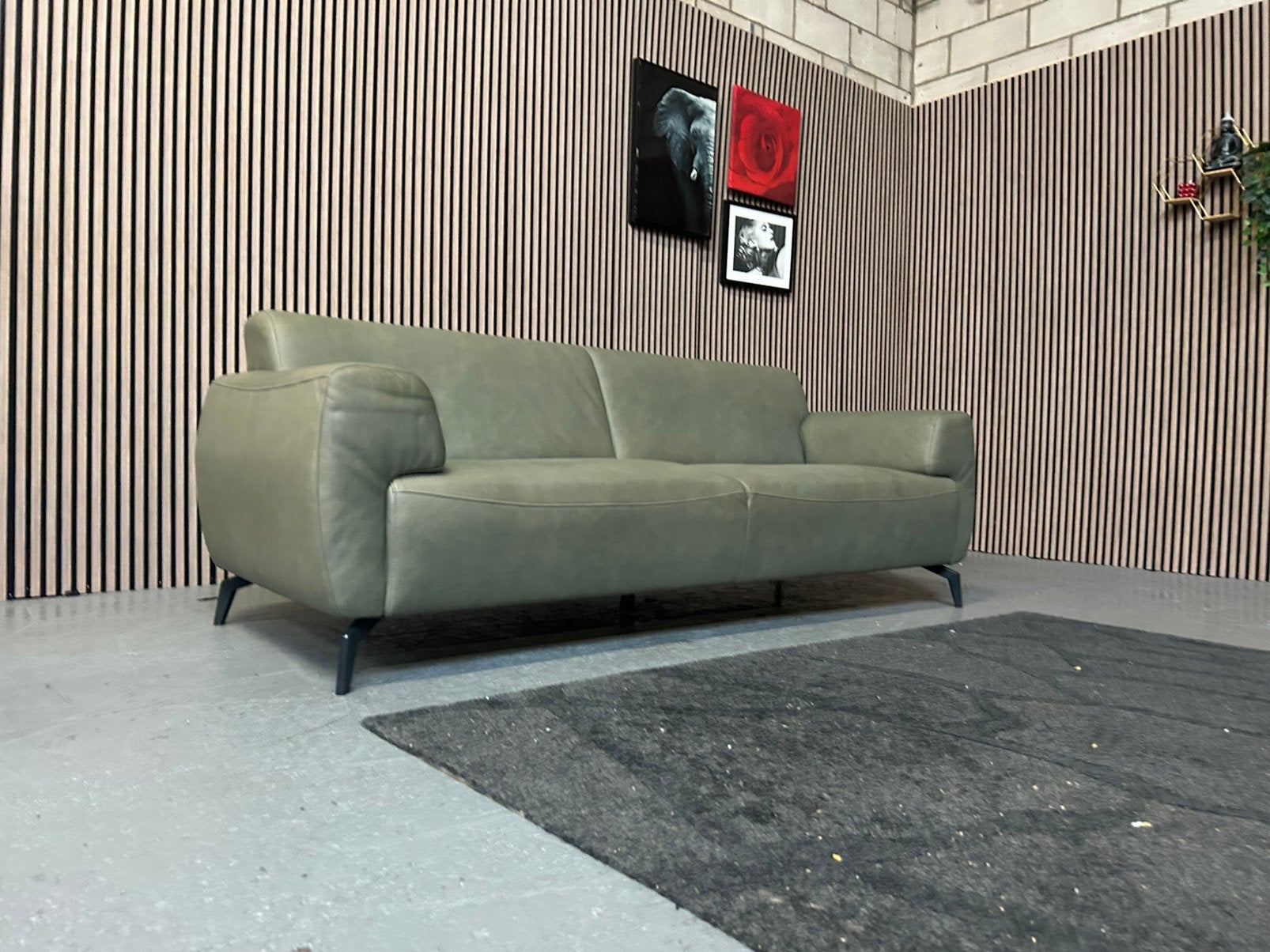 GRATIS LEVERING GROENE HENDERS&HAZEL 2,5ZIT 223X87 GEREINIGD, HENDERS EN HAZEL MICROLEDER GROEN, 75 tot 100 cm, Ophalen of Verzenden