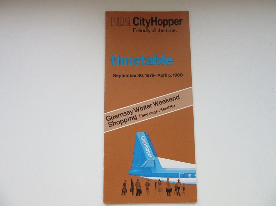 NLM CityHopper timetable  sep 1979- april 1980, Verzamelen, Verzenden, Gebruikt, Overige typen