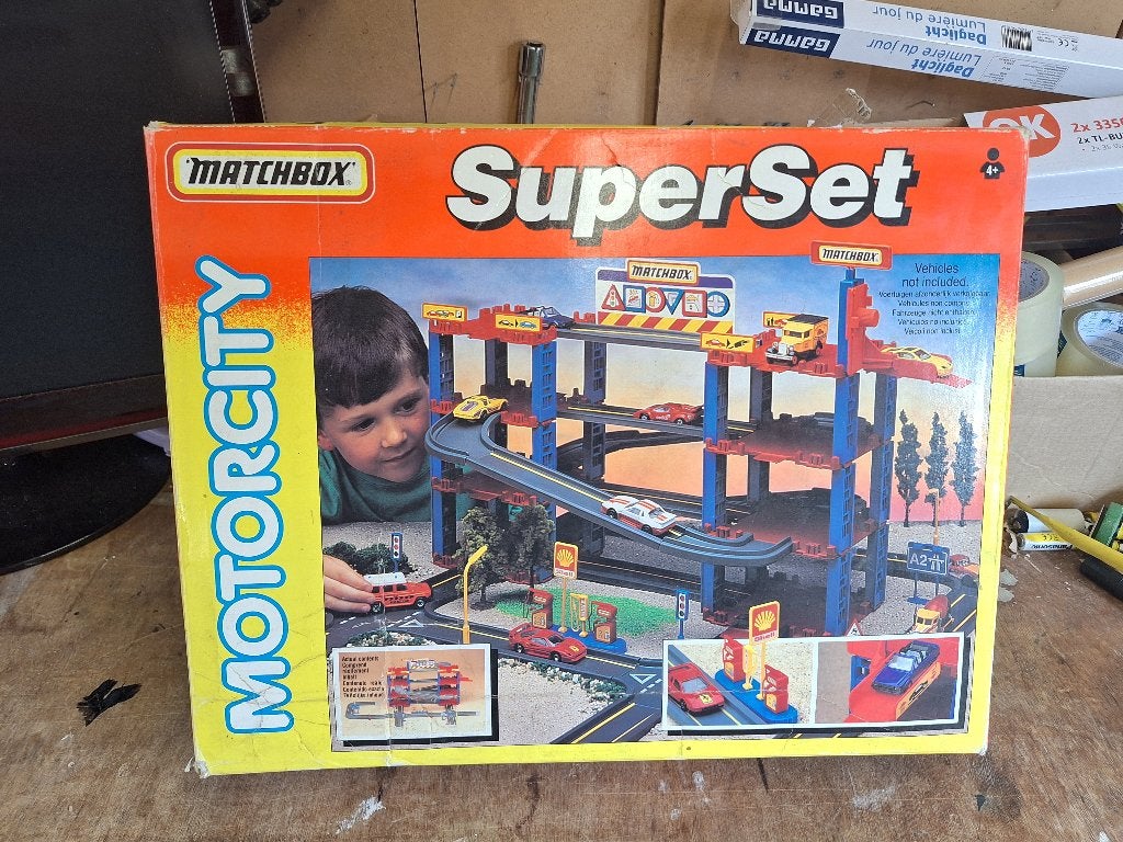 Vintage Matchbox Motorcity playset in doos van 1994, Ophalen of Verzenden, Gebruikt