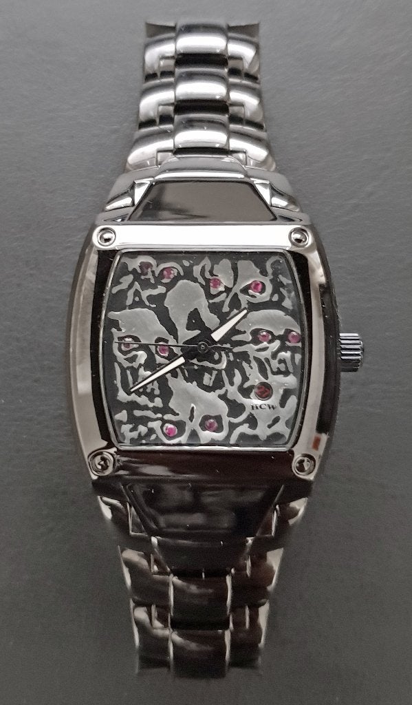 Handgemaakt Collectors item HCW horloge 'Lost Skulls', Overige merken, Staal, Staal, Polshorloge