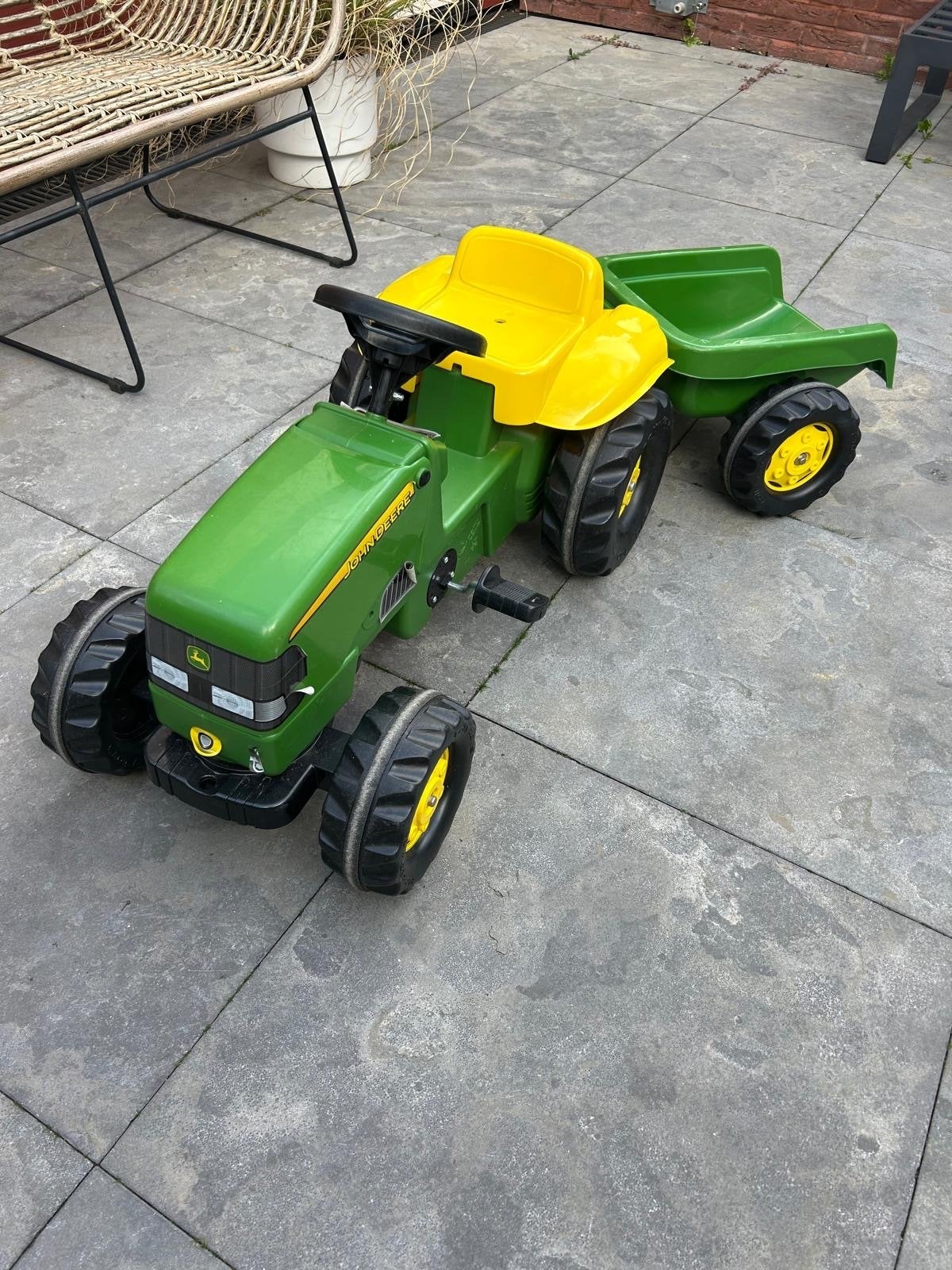 John Deere traptractor/tractor/trekker met aanhanger, Ophalen, Gebruikt, Trapvoertuig