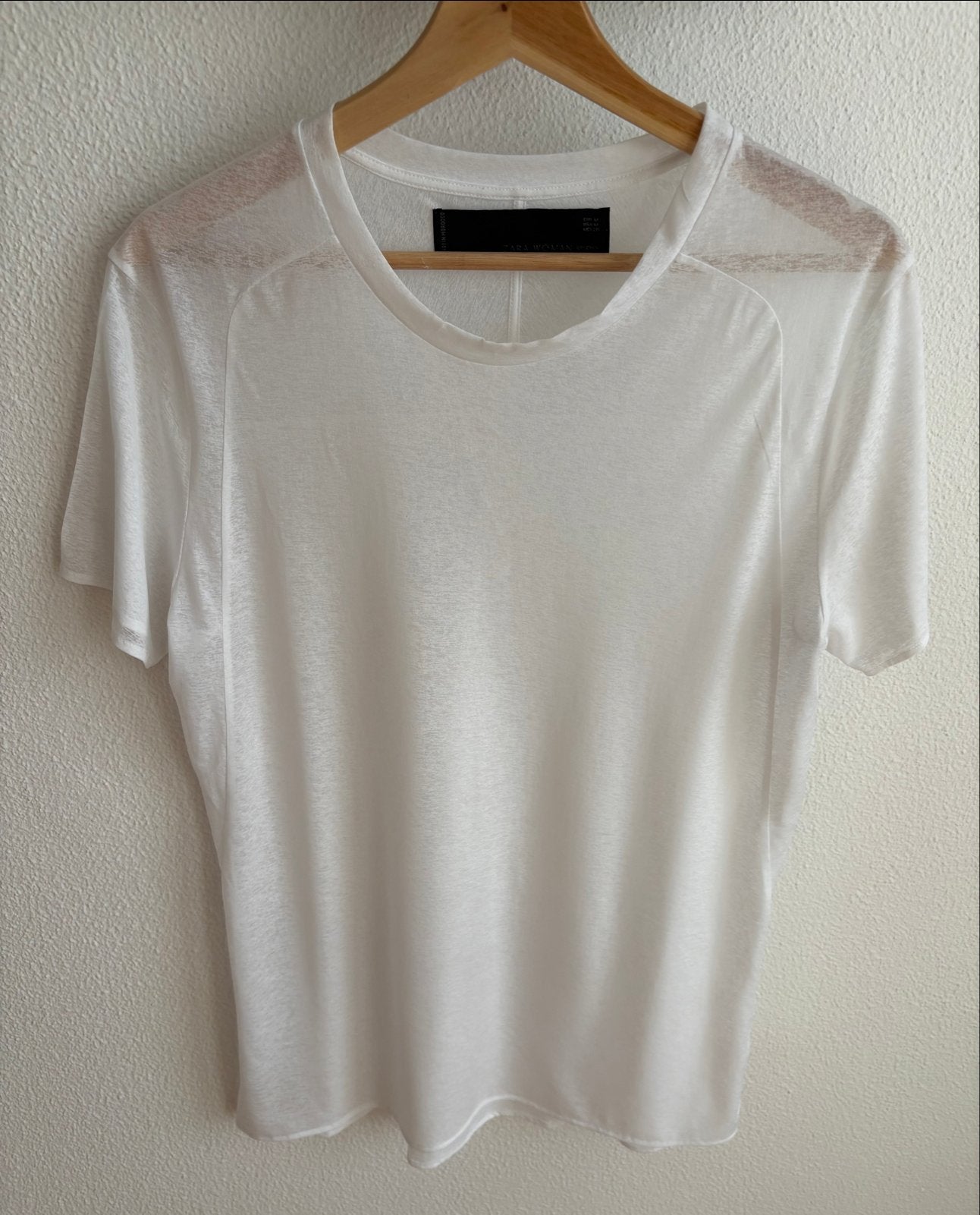 T-Shirt (Zara), Maat 38/40 (M), Wit, Ophalen of Verzenden, Zo goed als nieuw