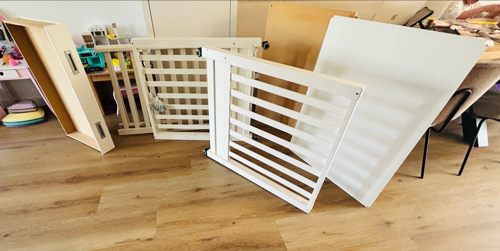 Complete witte box met lade en wieltjes, Ophalen, Gebruikt, Rechthoekig, Lade