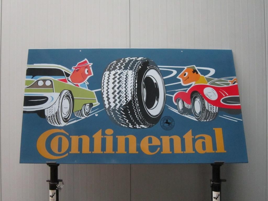 CONTINENTAL EMAILLE RECLAMEBORD, Ophalen, Zo goed als nieuw, Reclamebord