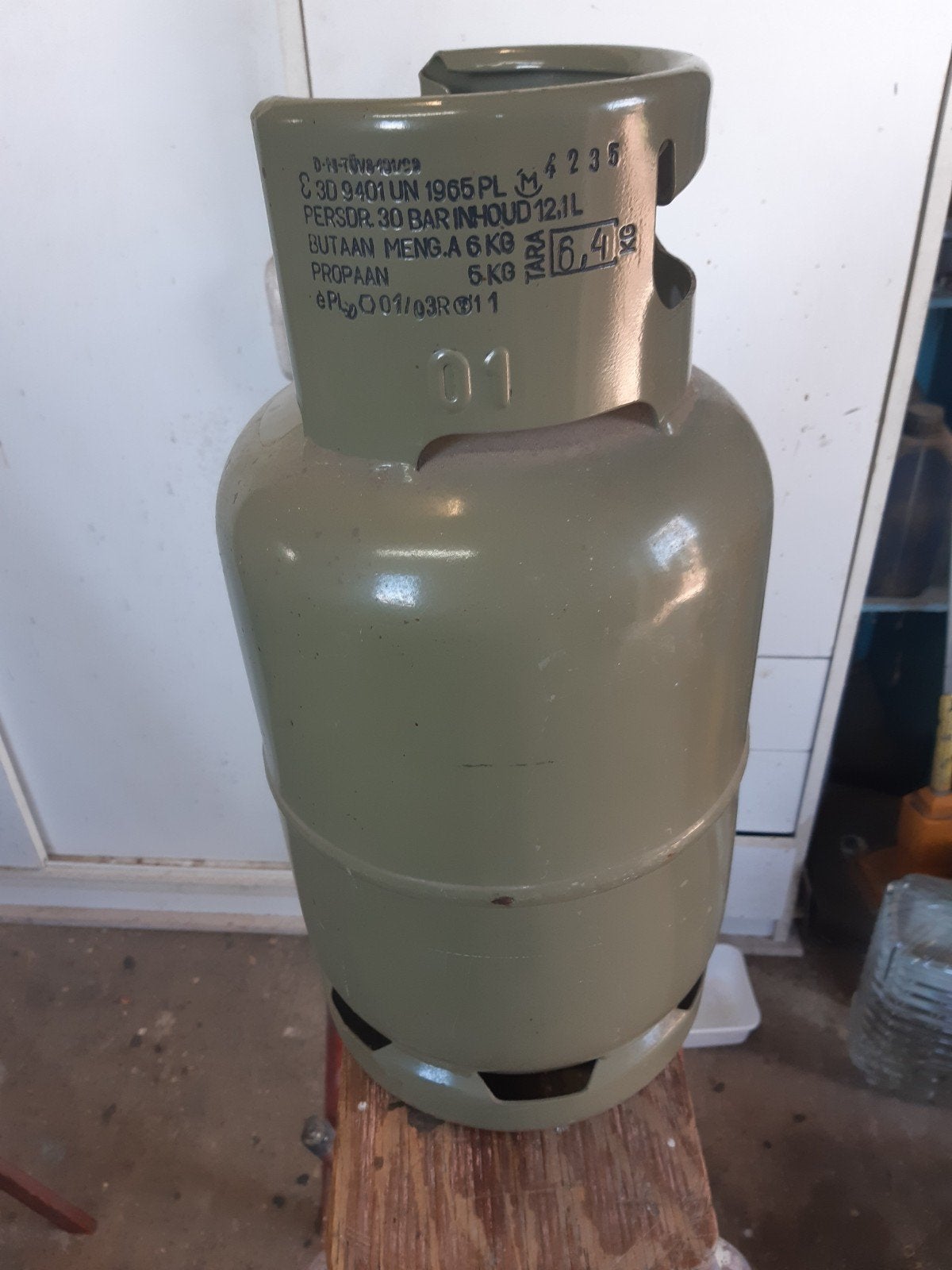 Lege gasfles 6 kg butaan/propaan, Doe-het-zelf en Verbouw, Ophalen, Gebruikt