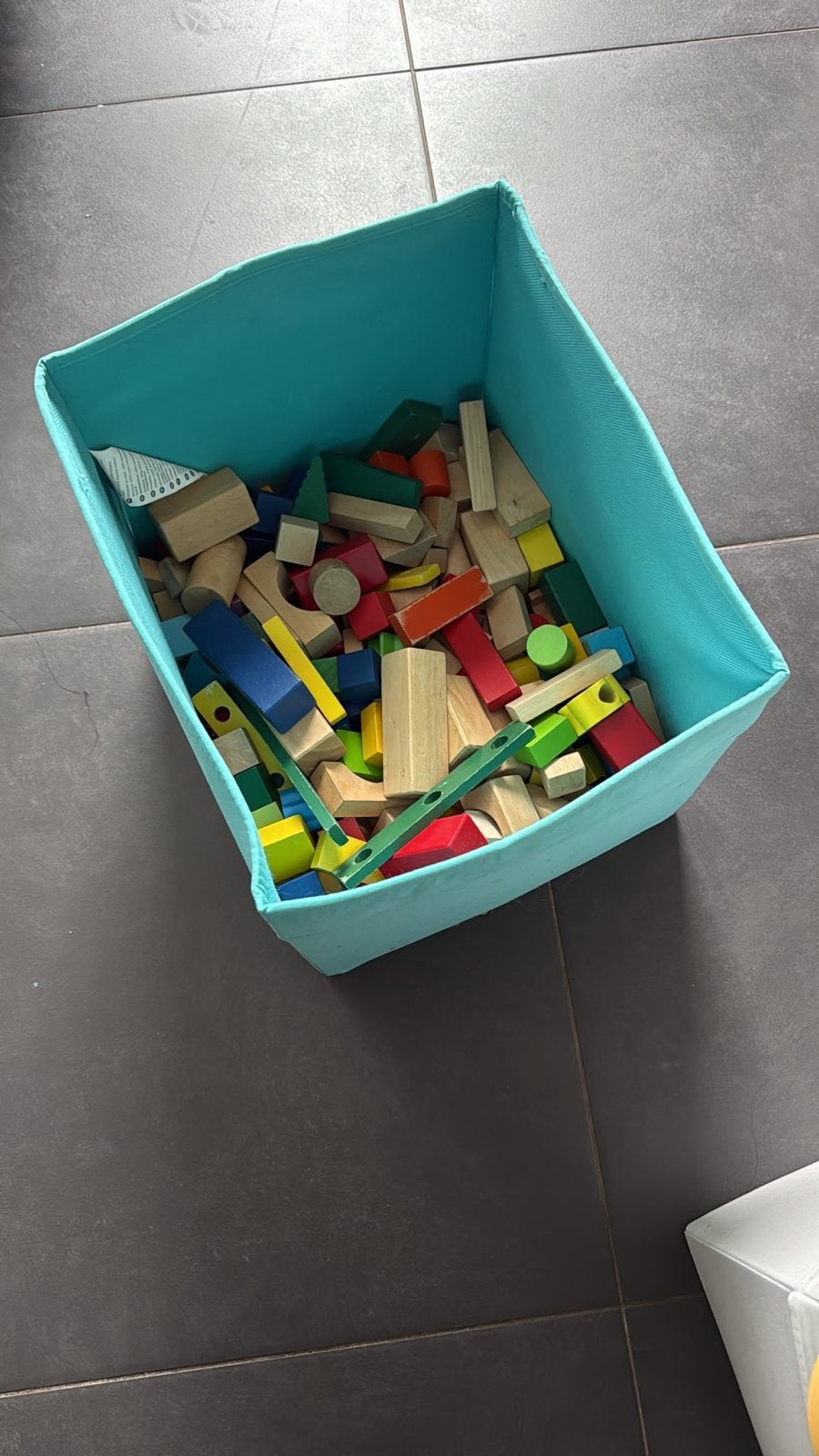 Grote doos met houten bouwblokken, Kinderen en Baby's, Ophalen, Gebruikt, Overige merken