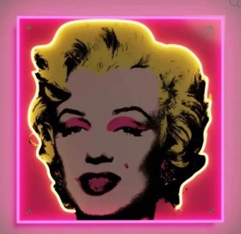 Marilyn Monroe popart pop art led / neon schilderij lamp, Minder dan 50 cm, Am, Overige typen, Nieuw
