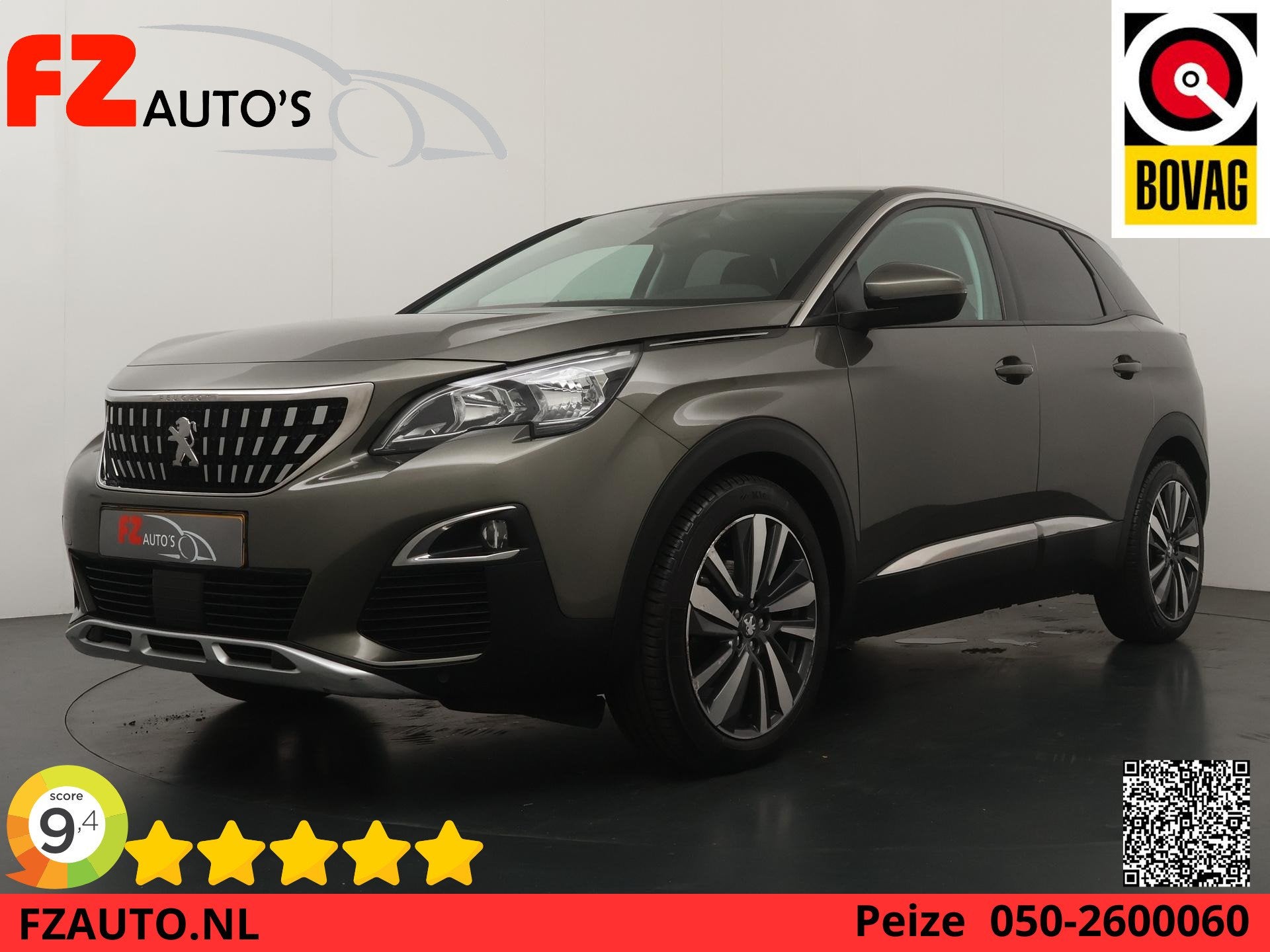 Peugeot 3008 1.2 PureTech Allure - Navigatie - Climate Contr, Auto's, Voorwielaandrijving, Gebruikt, 1199 cc, Leder en Stof