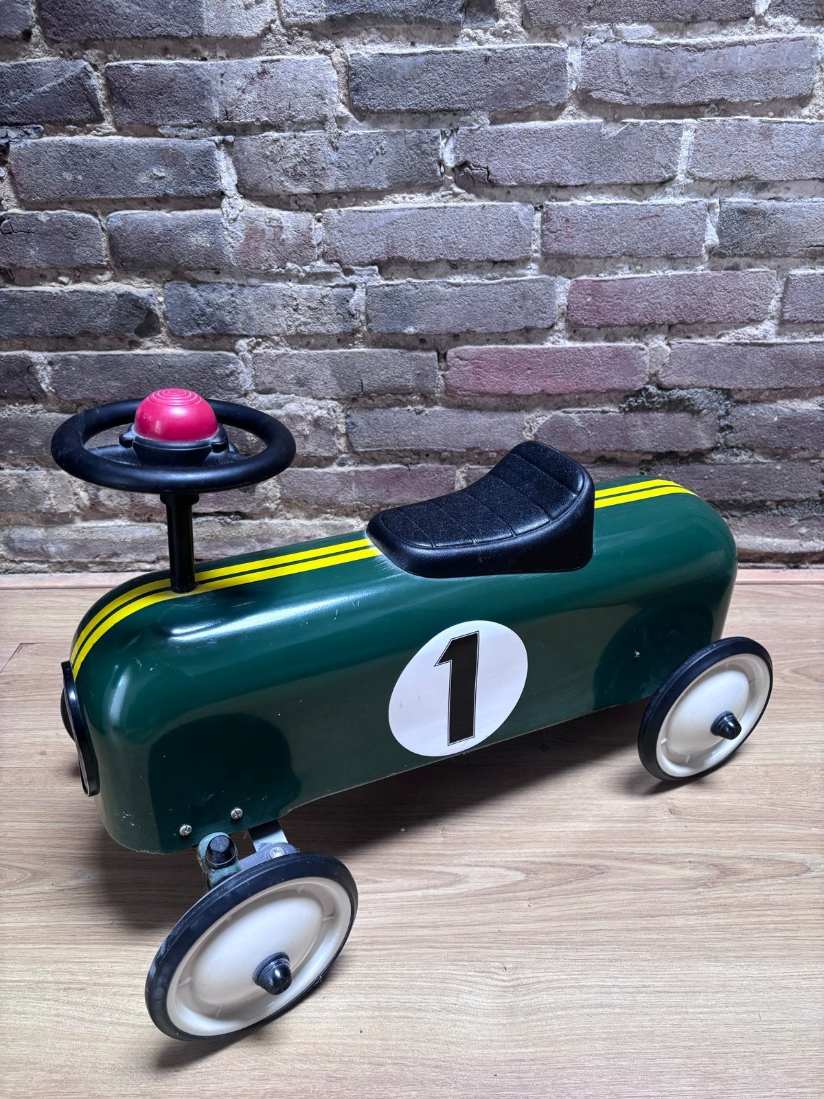 Baghera Racer Groen Loopauto - Vintage Stijl, Ophalen of Verzenden, Zo goed als nieuw, Loopvoertuig