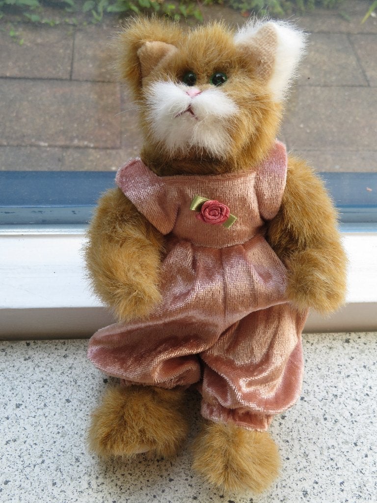 Poes kat pluche merk TY uit 1993 met oud roze glanzend pakje, Oranje, Ophalen of Verzenden, Zo goed als nieuw, Ty
