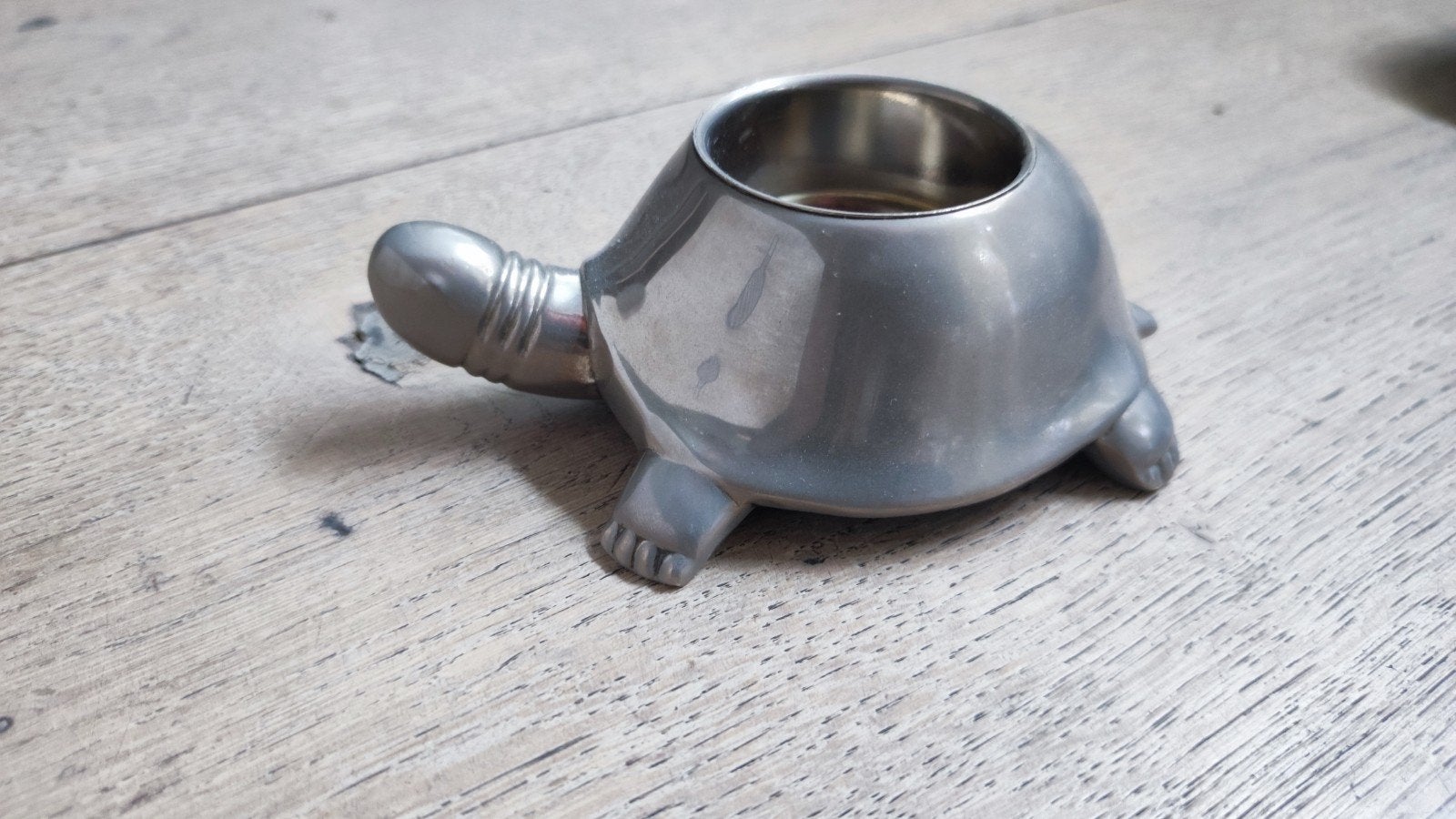Vintage metalen schildpad asbak of houder, Ophalen of Verzenden