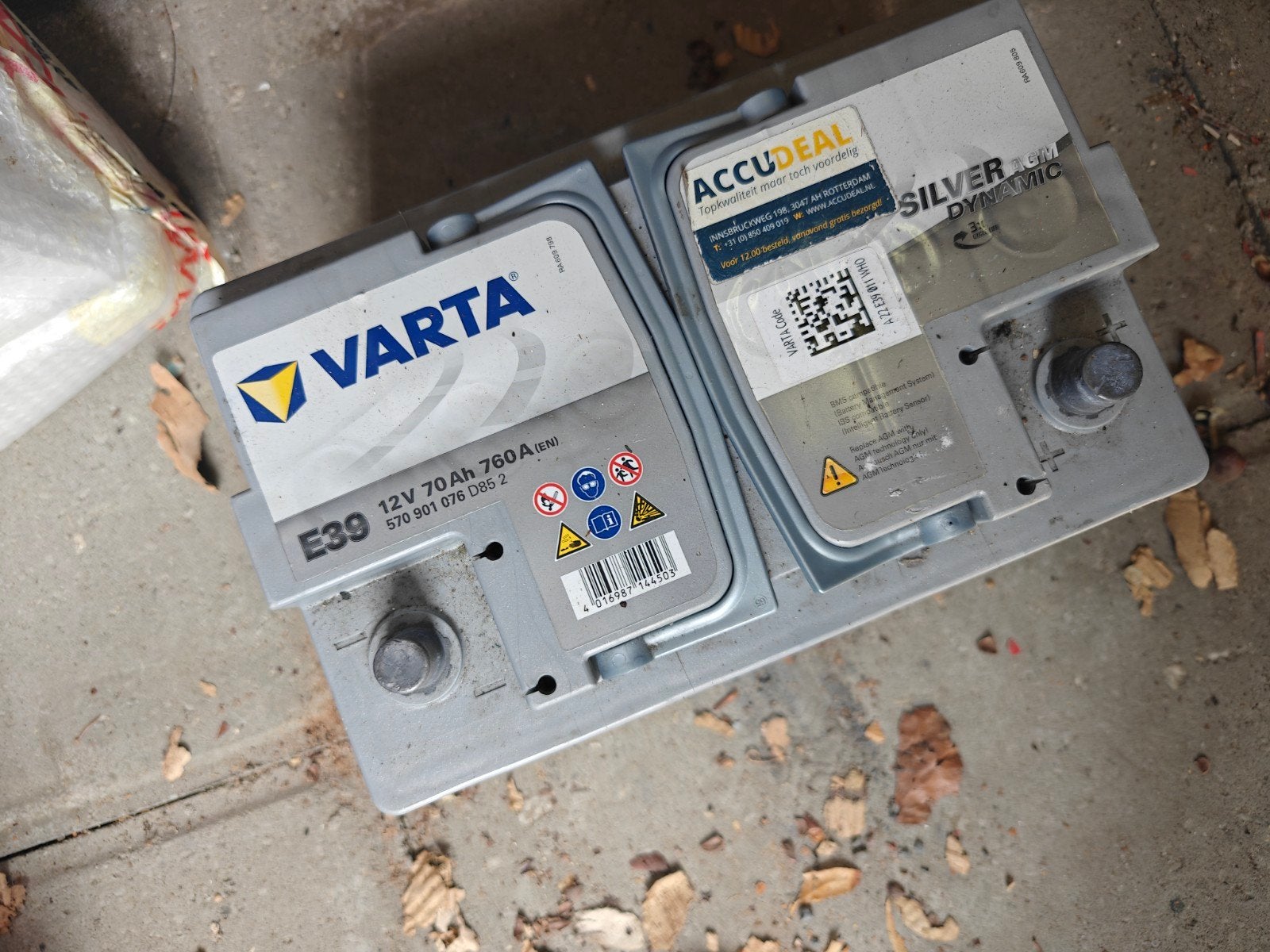 Varta Silver Dynamic AGM Accu E39 (12V 70Ah 760A), Auto-onderdelen, Ophalen, Gebruikt, Universele onderdelen