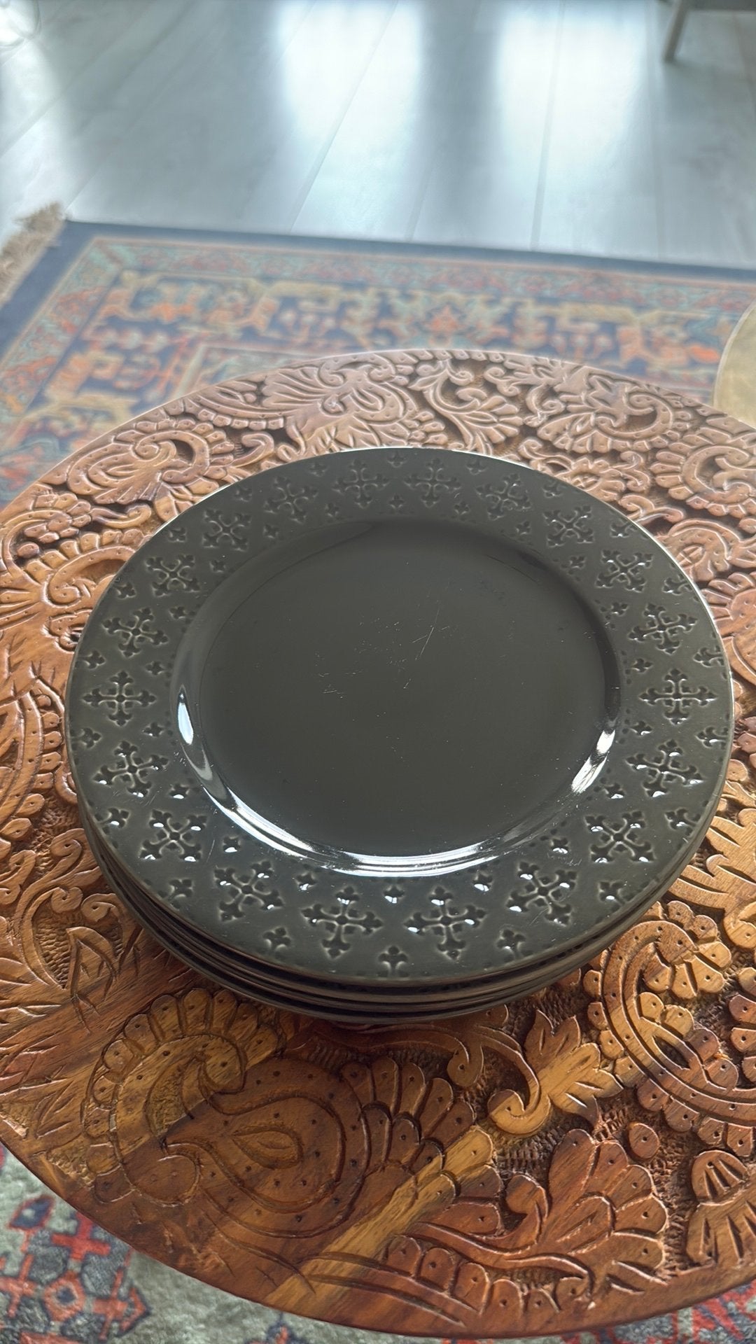 Ontbijtbordjes Disturbia 20cm zwartgroen, Ophalen of Verzenden, Nieuw, Overige stijlen, Bord(en)