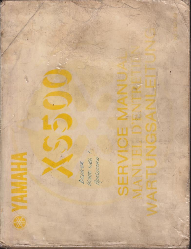Yamaha XS500 Service manuel Engels 1976, Ophalen of Verzenden, Gebruikt