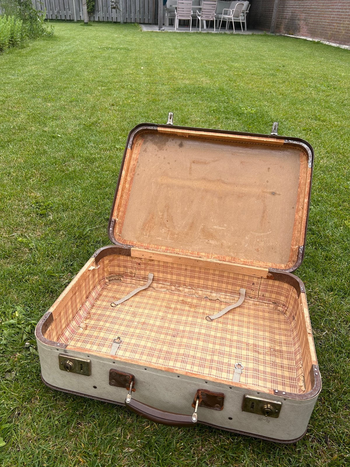 Vintage Hulshof koffer - Echt Vulcanfiber, Overige materialen, Gebruikt, Slot, 35 tot 45 cm