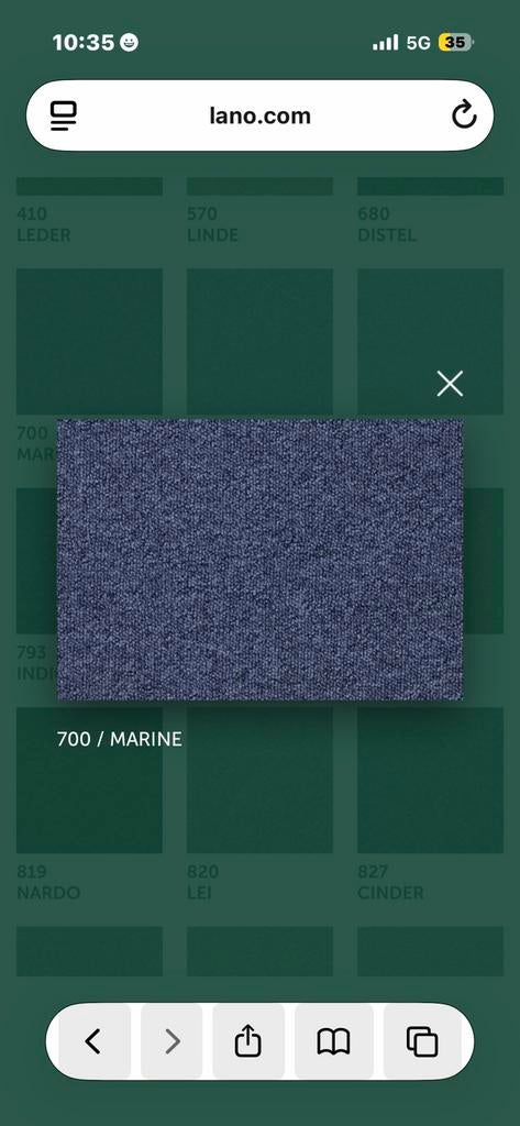 Coupon Lano Granit 700 Marine 5x3m restanten vloerbedekking, Ophalen, Nieuw, Minder dan 10 m², Tapijt