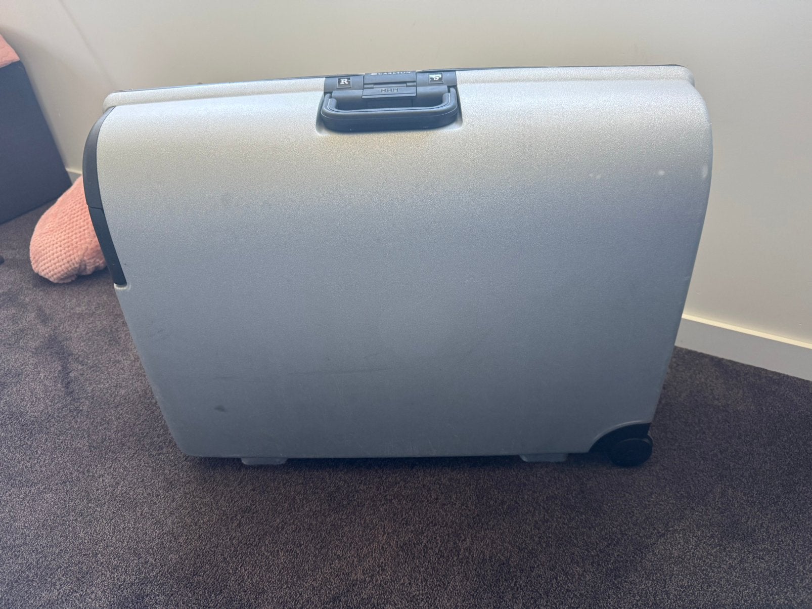 Grijze hardcase koffer, Sieraden, Tassen en Uiterlijk, Koffers, Ophalen, Gebruikt, Hard kunststof