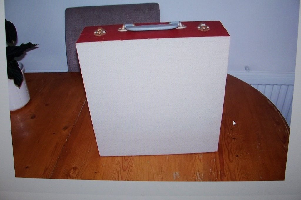 oude harmonica koffert voor lp's nr 6, Verzenden, Gebruikt, 12 inch, Overige typen