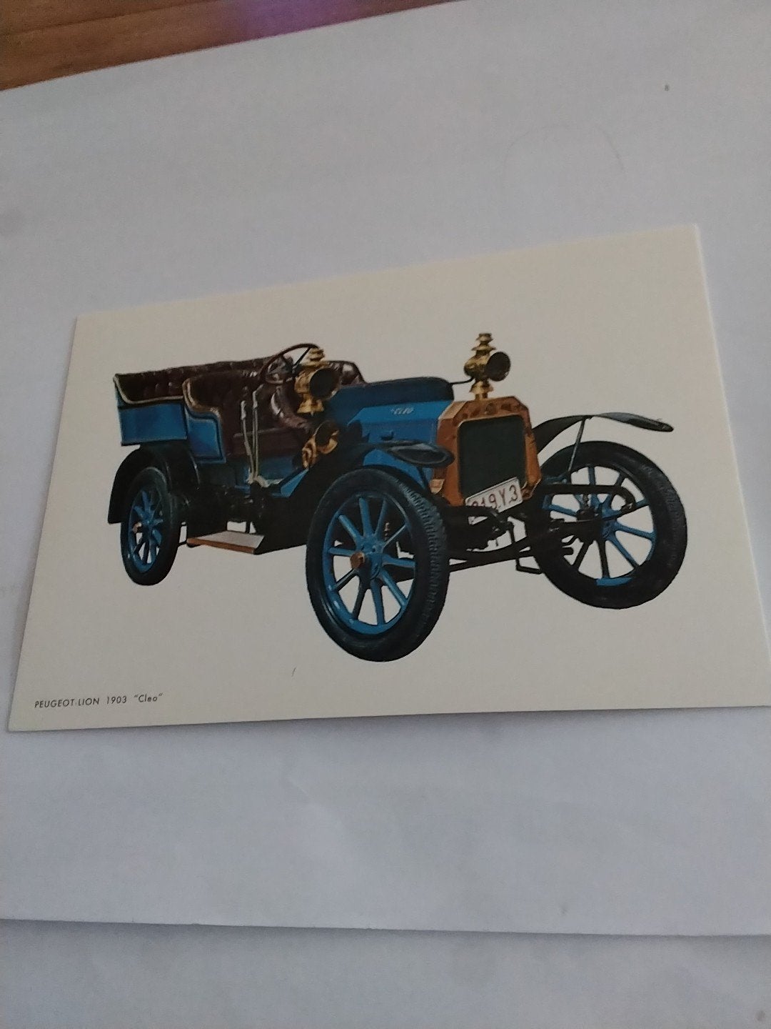 Ansichtkaart Peugeot Lion 1903 "Cleo" - Oldtimer, Ophalen of Verzenden