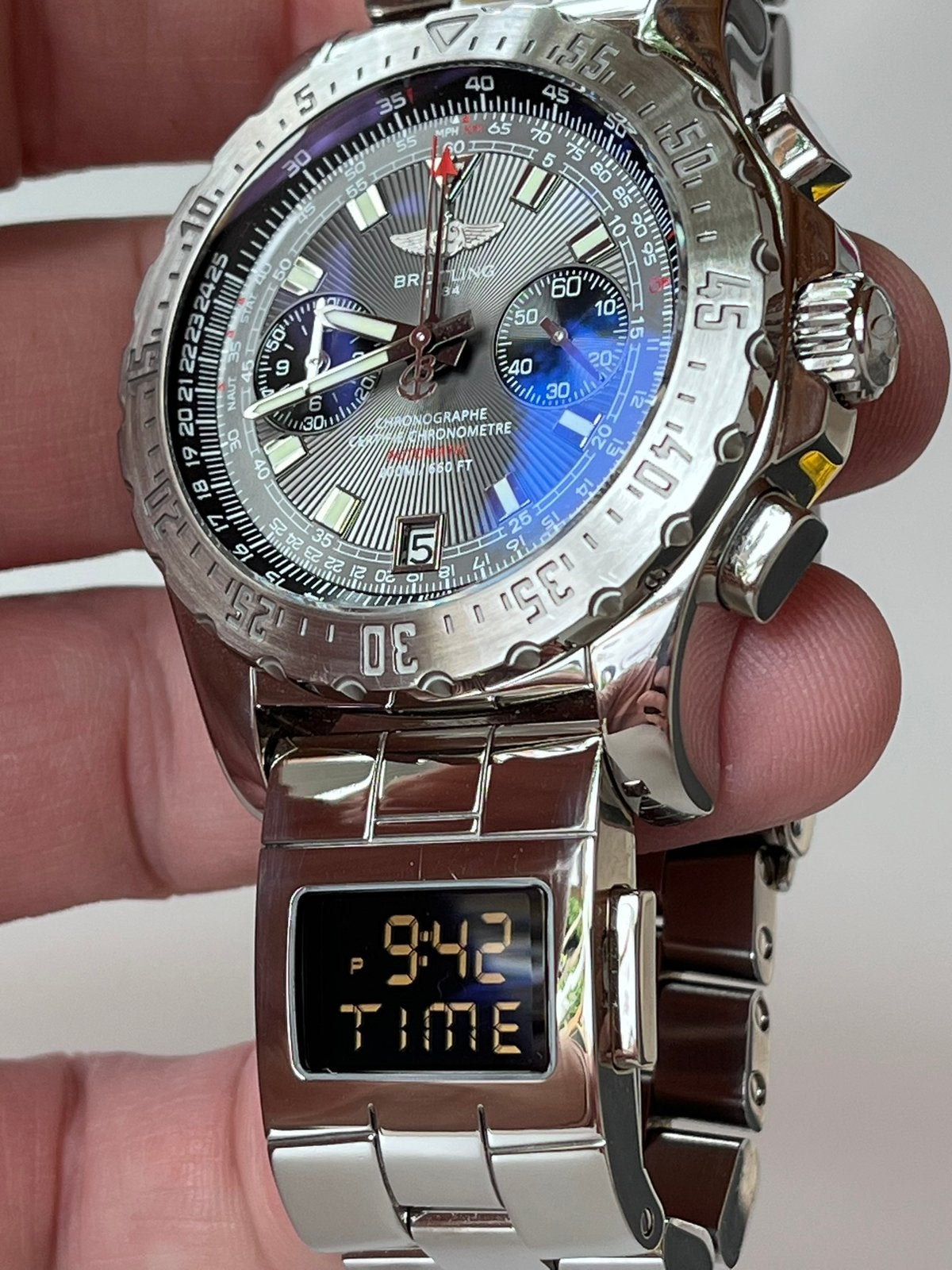 Breitling Skyracer Co-Pilot ( exclusief en in topstaat !), Ophalen, Zo goed als nieuw, Breitling