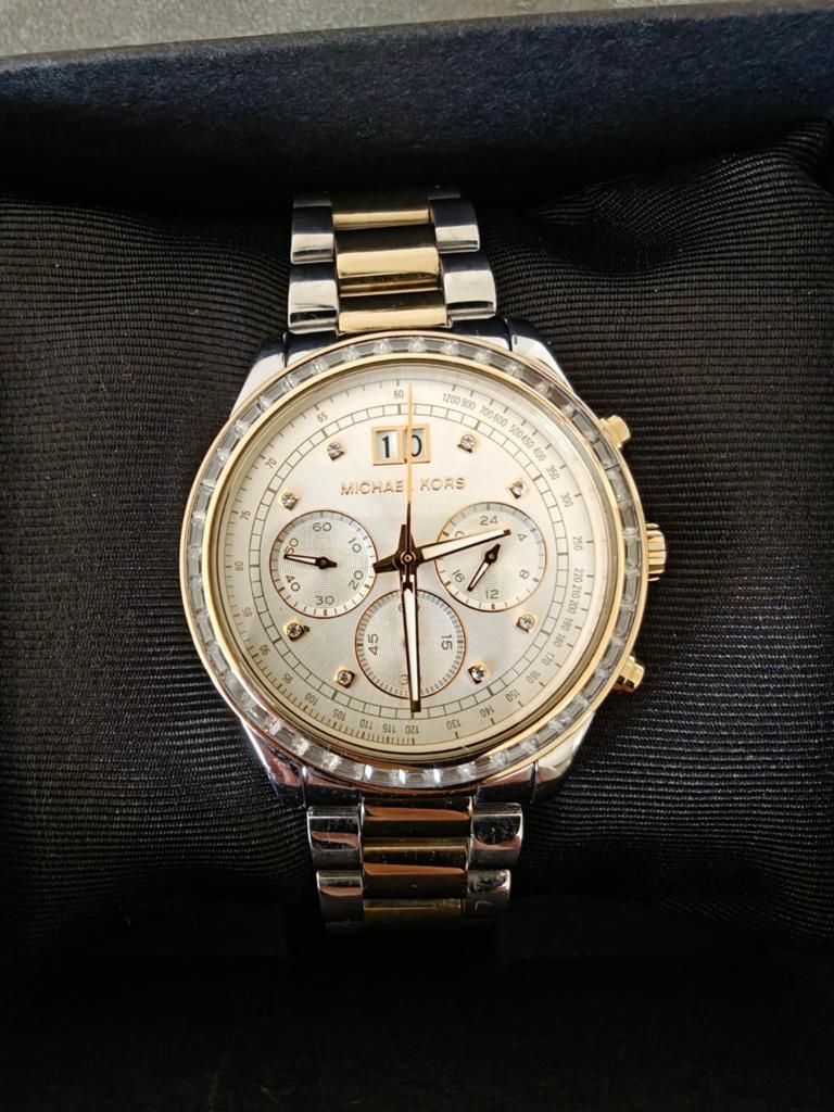Michael Kors MK-6186 dameshorloge, Overige merken, Staal, Gebruikt, Staal