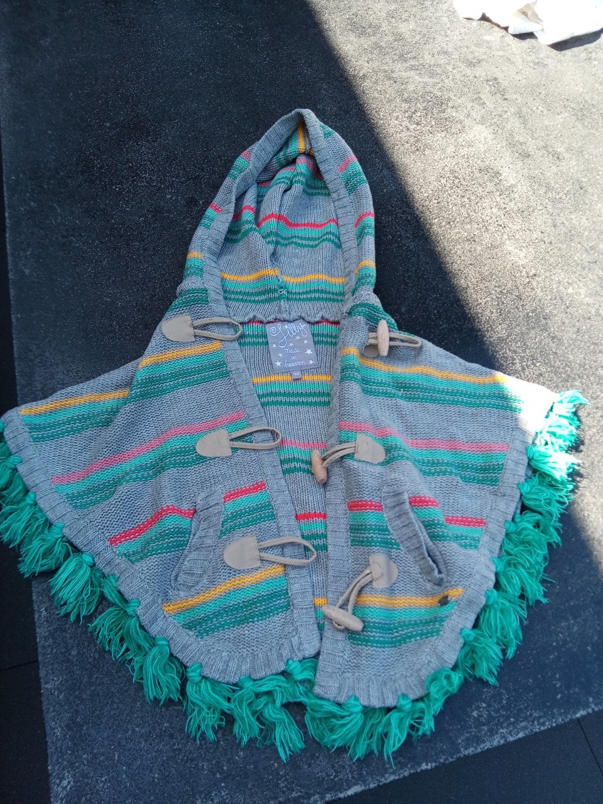 Meisjes poncho maat 128., Ophalen of Verzenden, Zo goed als nieuw, Meisje, Jurk of Rok