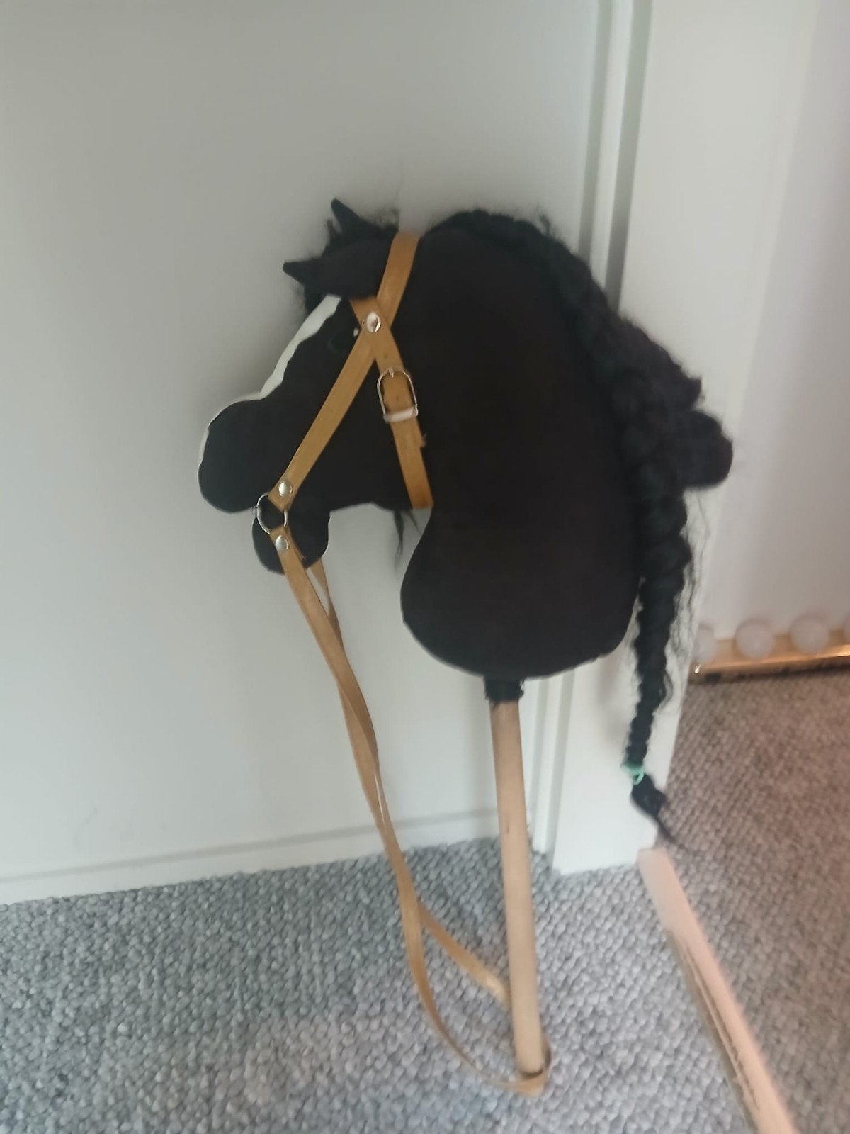 Stokpaard met hoofdstel - Bruin en Zwart, Ophalen, Gebruikt, Jongen of Meisje
