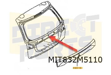 Mitsubishi Outlander achterkleplijst (Gray M) (PHEV) (8/13-), -, Nieuw, Ophalen of Verzenden, Achter