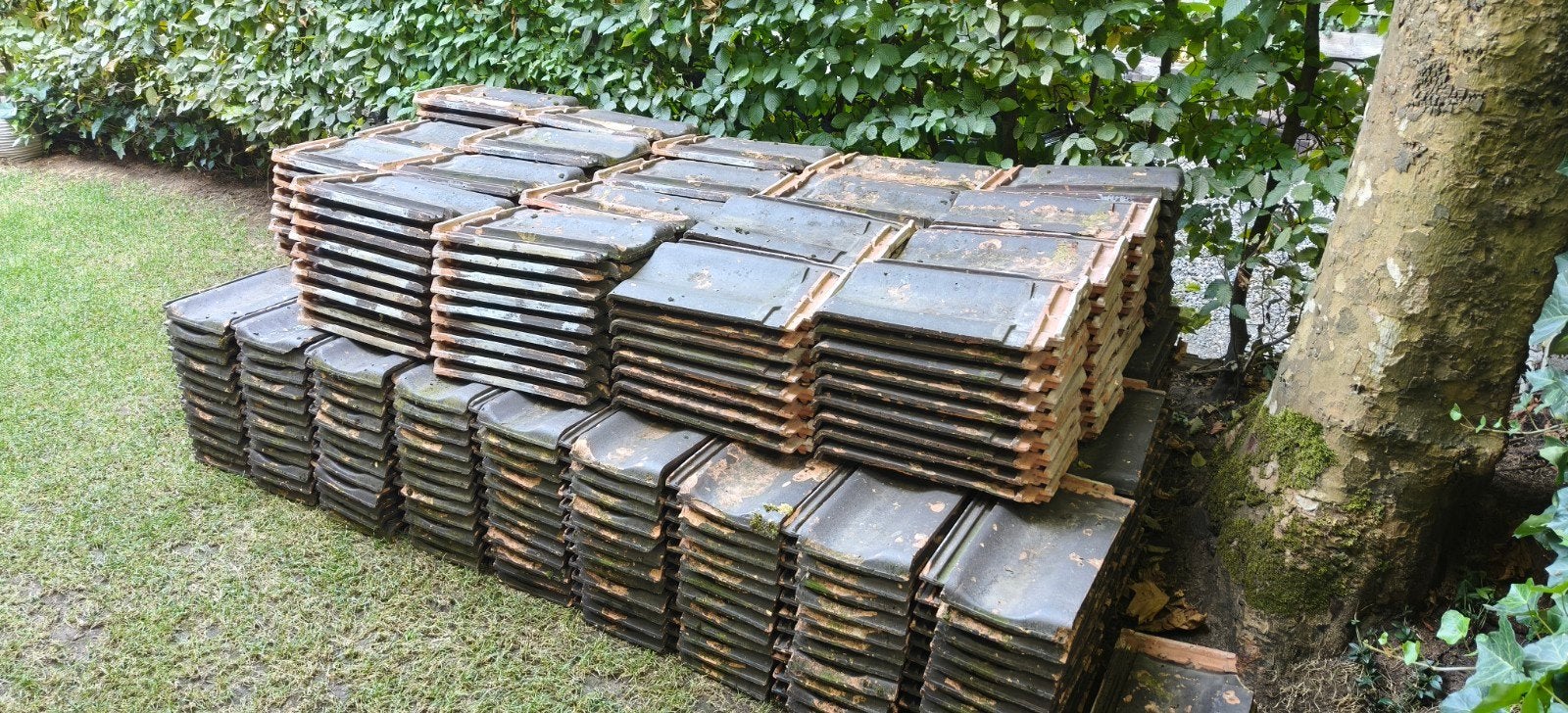 Gratis dakpannen - P.Teeuwen's Söhne Gillrath Bez. Aachen, Ophalen, Gebruikt, Steen of Klei, 15 m² of meer