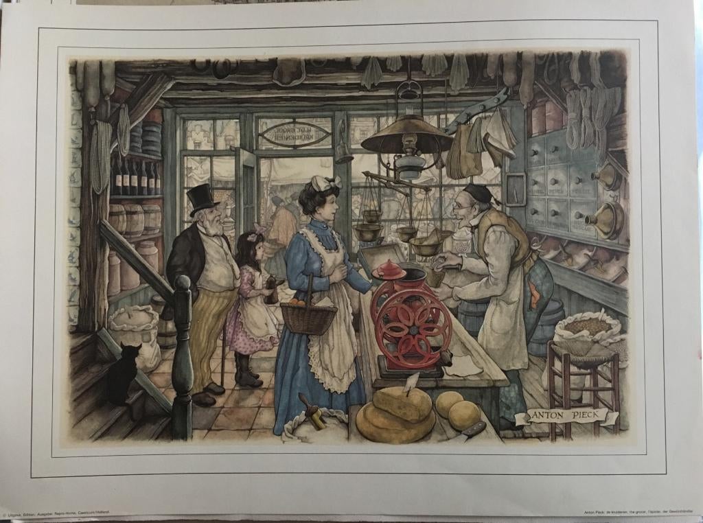 Kleurenplaten Anton Pieck 46X28 cm, Ophalen of Verzenden