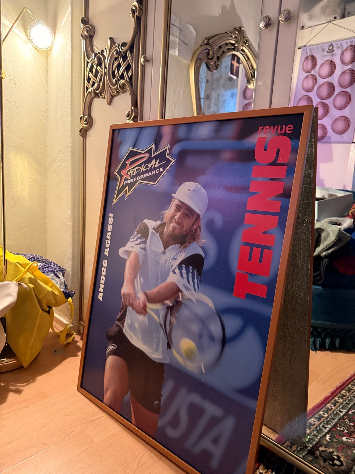 Vintage Andre Agassi Tennis Poster - Radical Performance, Ophalen, Gebruikt, Overige typen, Overige merken