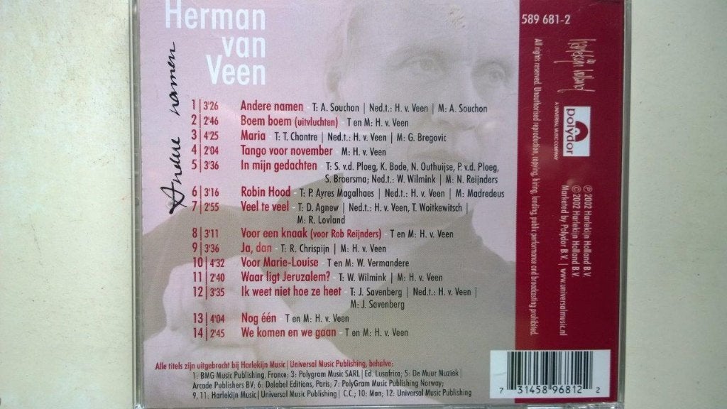 Herman van Veen - Andere Namen, Ophalen of Verzenden, Zo goed als nieuw, Pop, Album