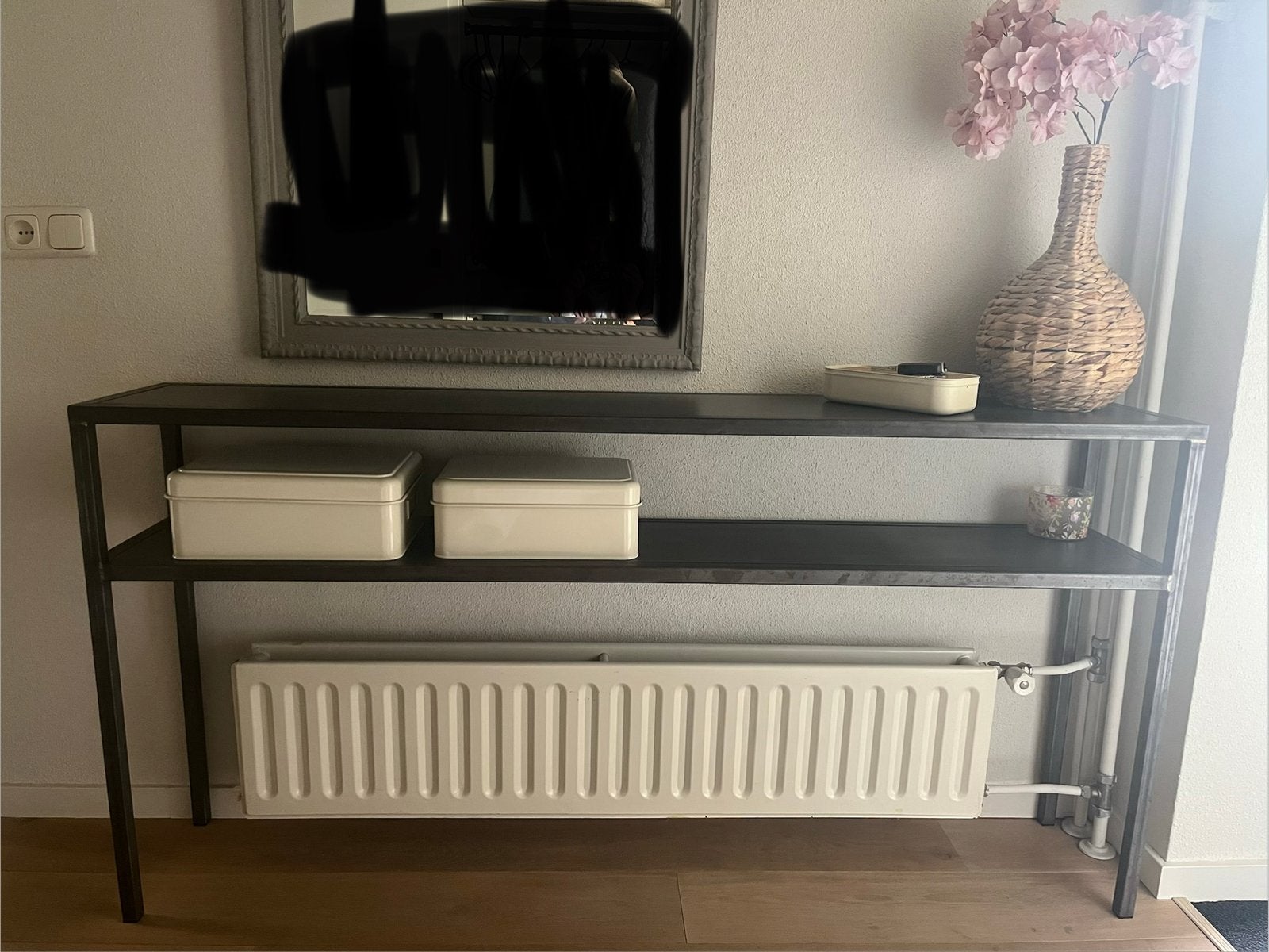 Stalen sidetable 160x30x80, Ophalen, Gebruikt, Metaal, 150 tot 200 cm