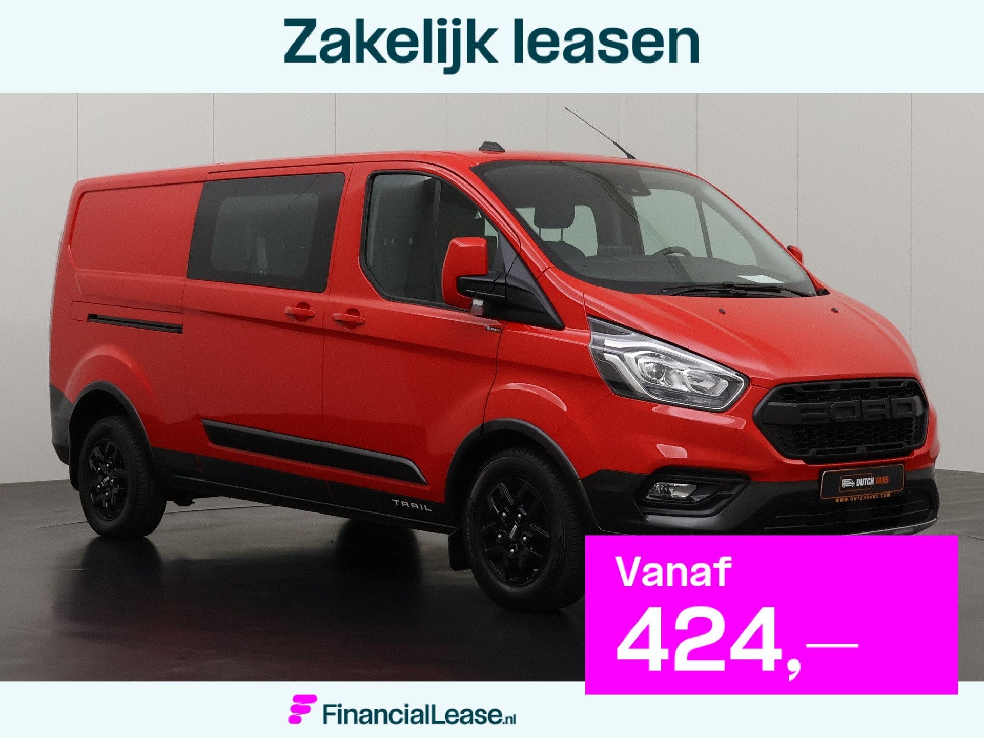 Ford Transit Custom 2.0TDCi 130PK Lang Dubbele Cabine Trail, LED verlichting, Gebruikt, Leder, Bedrijf