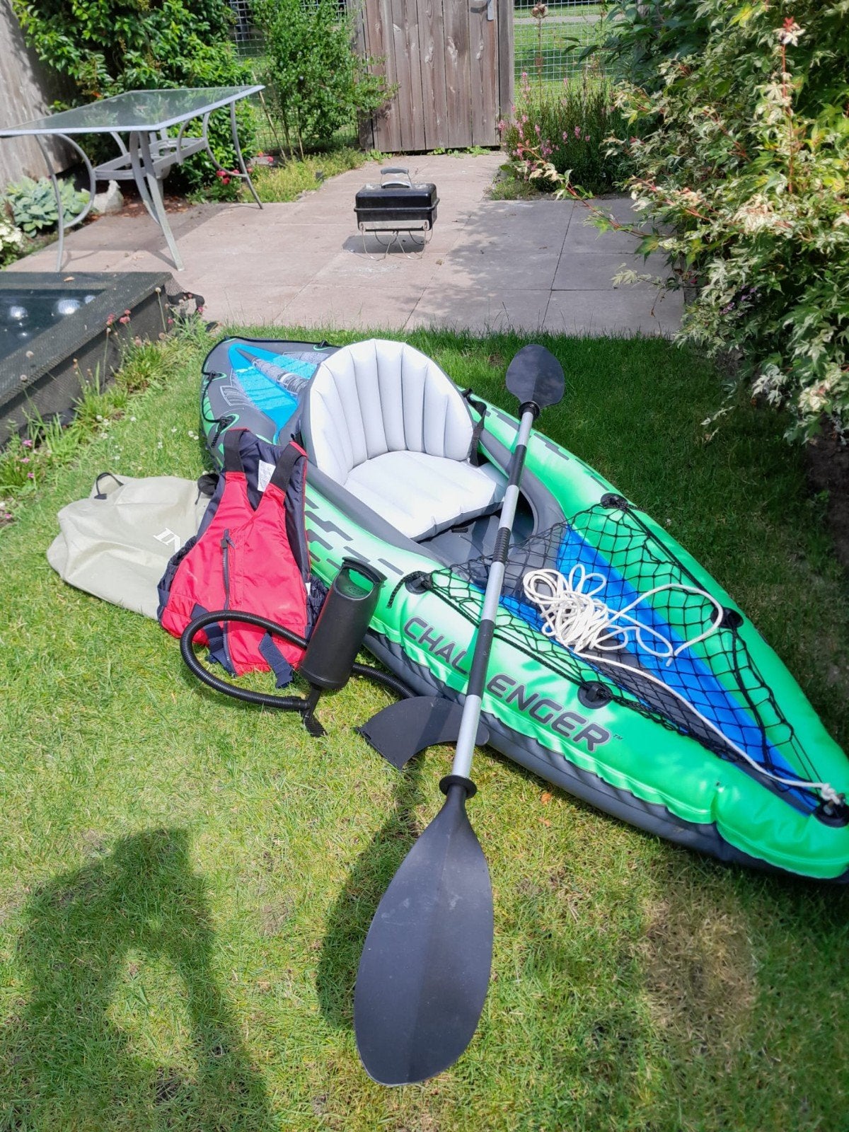 Intex Challenger K1 opblaasbare kajak, Ophalen, Opblaasbaar, Zo goed als nieuw, 1-persoons