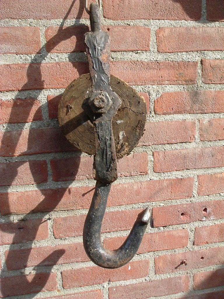 Antieke katrol., Antiek en Kunst, Ophalen of Verzenden