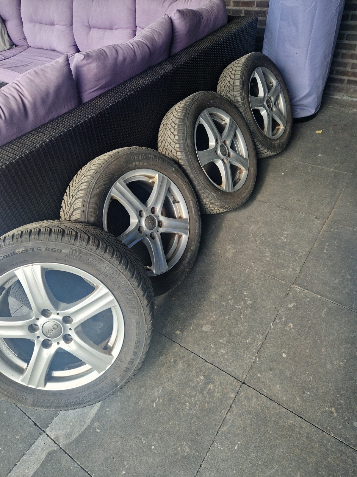 Velgen LM voor Audi A3 ) of VW Golf 4 met winterbanden, Auto-onderdelen, Banden en Velgen, Ophalen, 16 inch, Banden en Velgen