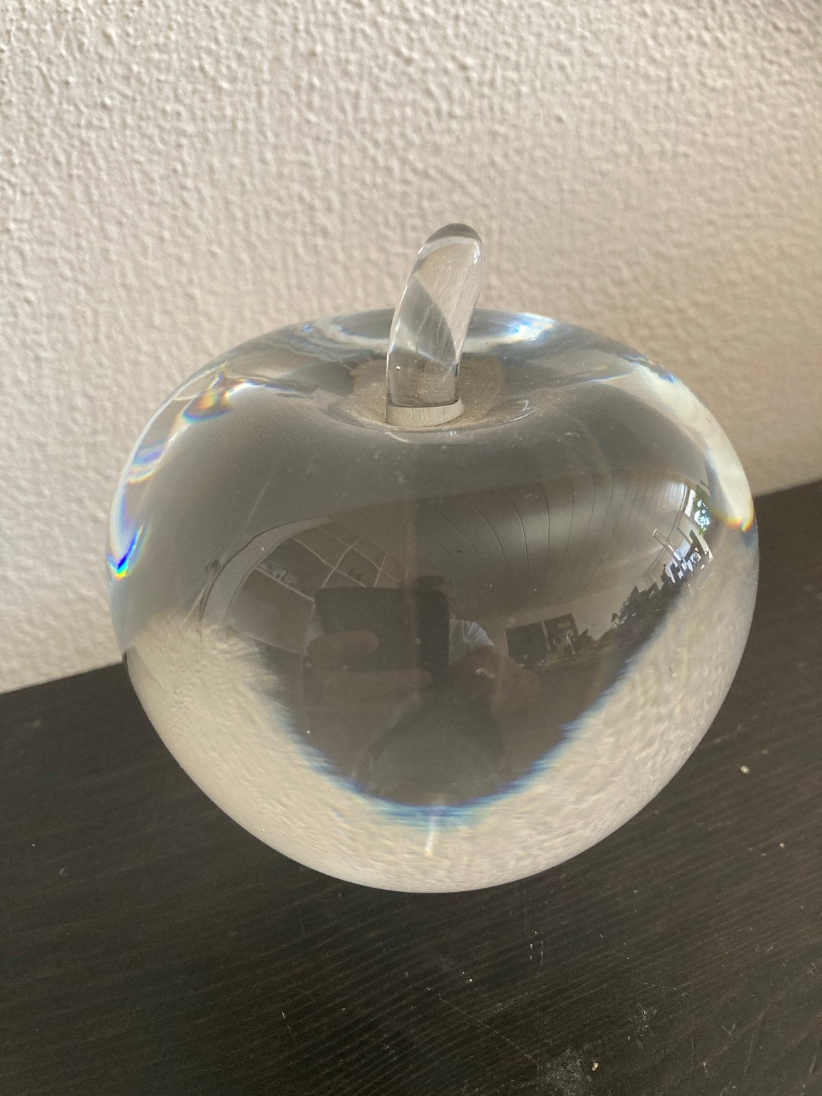 Iconische massief kristallen appel met steeltje 9cm, Ophalen of Verzenden