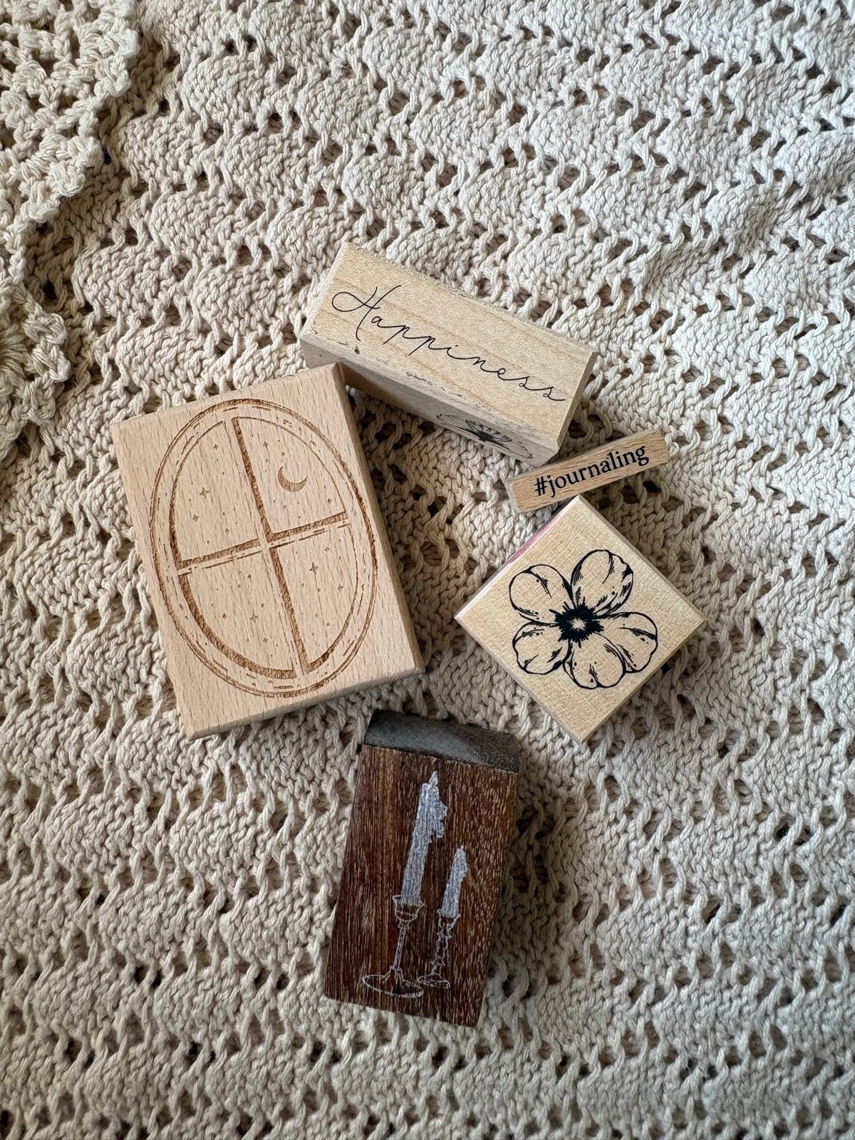 5 stuks | Journalling stempels - Diverse merken, Ophalen of Verzenden, Gebruikt, Houten stempel