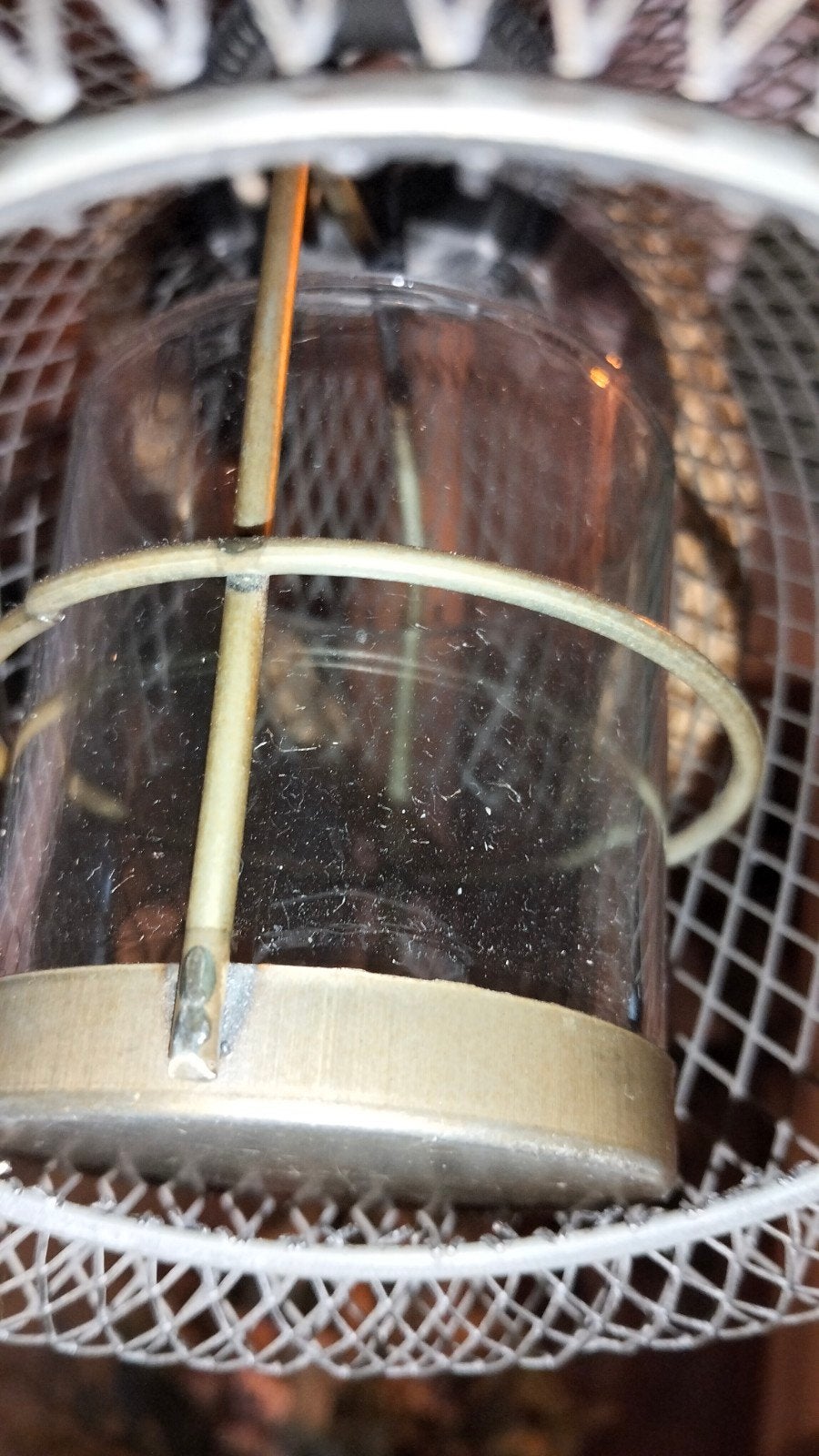 Leuke brocante kandelaar windlichtje, Gebruikt, ., Waxinelichthouder, Ophalen of Verzenden