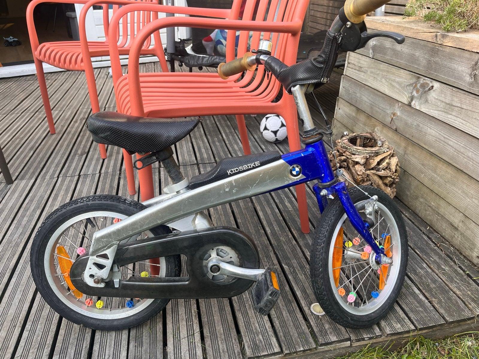 BMW Kidsbike Kinderfiets - Blauw/Zilver, Fietsen en Brommers, Ophalen, Gebruikt, Terugtraprem, 16 tot 20 inch
